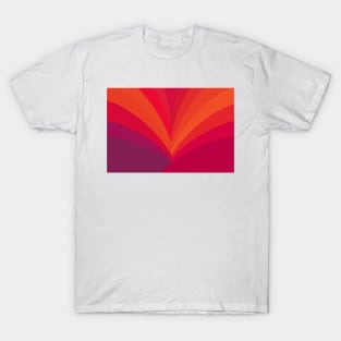 Palm tree, abstraction in hot orange peel and fuchsia colors T-Shirt